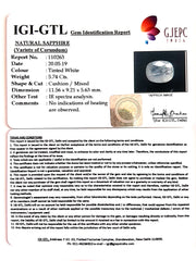 6.38 Ratti Natural White Sapphire With Govt Lab Certificate-(4551)